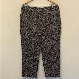 Talbots brown white floral ankle pants Size 14 EUC